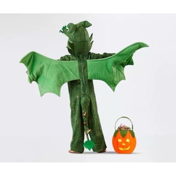 POTTERY BARN KIDS Plush Green Dragon Toddler With Wings Halloween Costume 3T - Picture 4 of 11